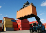 storage container being loaded